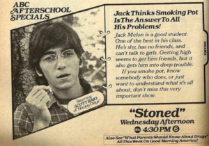 Image of a TV Guide ad depicting Scott Baio in the ABC Afterschool Special "Stoned."