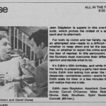 Image is a clipping from a tv guide that describes the very special episode of All in the Family called "Edith's 50th Birthday."